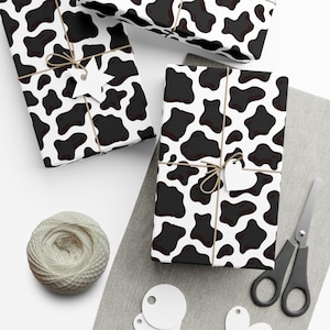 Cow Print Gift Wrap Papers, Elegant Wrapping, Birthday Presents, Holiday Gifts, Party Supplies, Eco-Friendly Packaging