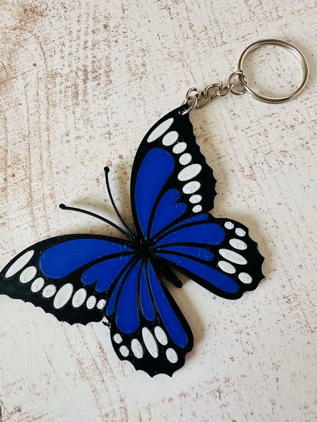 Blue Butterfly Keychain - Etsy