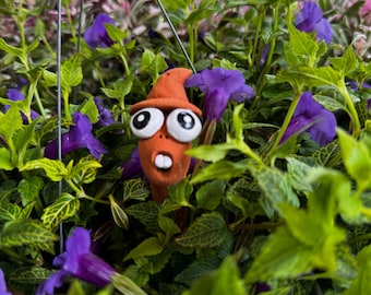 Handgemachte Tonfigur Wurm: Terrakotta Blumentopf Ornament