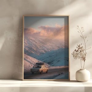 Vintage Ski Wall Art Print, Retro Winter Ski Poster, Fashion Ski Photography Decor, Luxury Wall Artwork for Ski Lodge, Alpine Snow Print