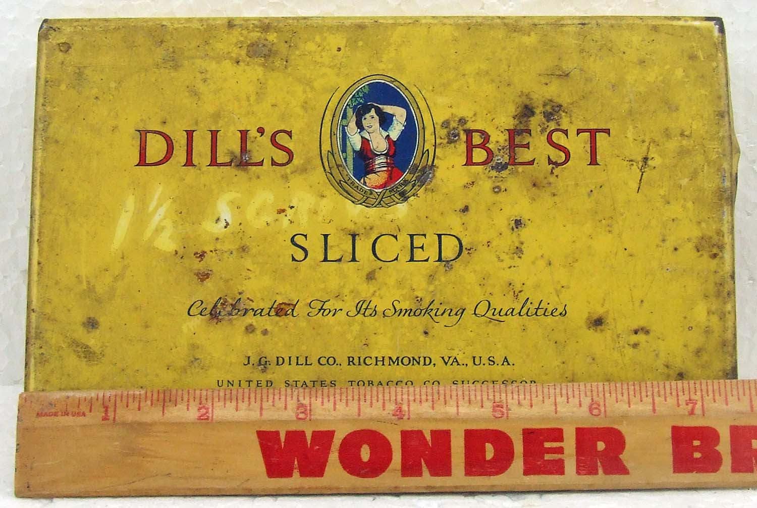 Vintage Dill's Best Sliced Tobacco Tin - J.G. Dill Co. Richmond VA. U.S.A. 