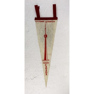 CN TOWER Latour CN Canada Souvenir Felt Pennant * Vintage 1973 * Toronto, Canada Travel Destination * Vertical Pennant