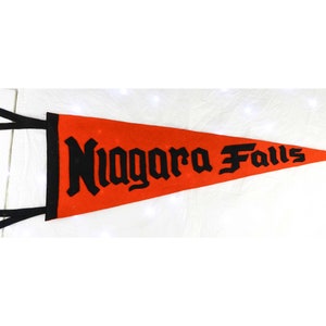 Nagara Falls Felt Pennant Large 23” Size Gorgeous Orange & Black * RARE FIND *