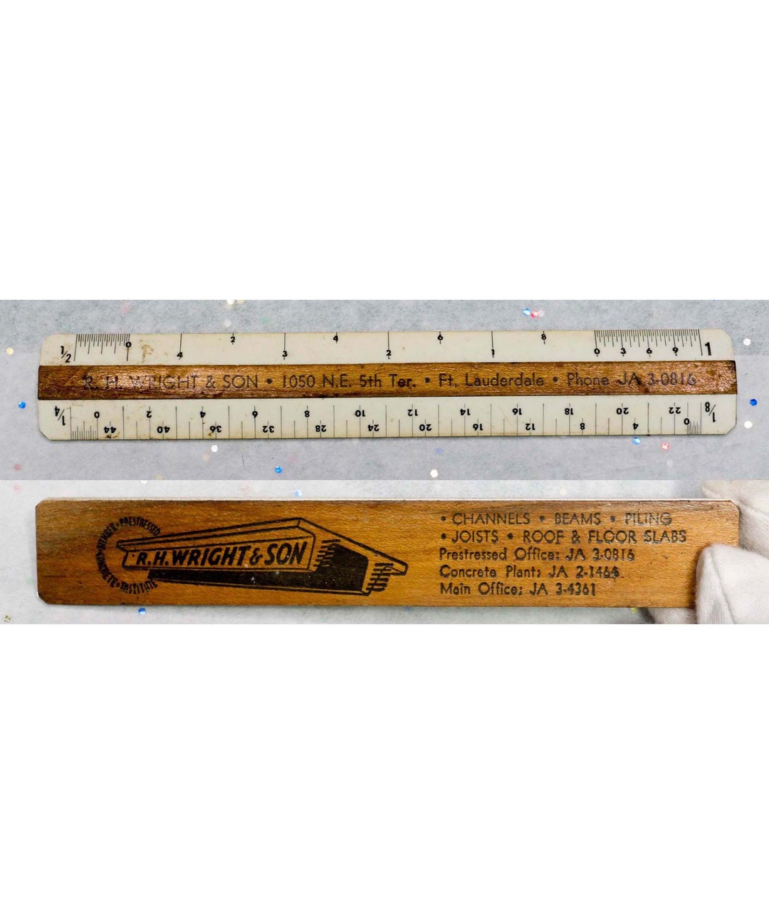 R.H. WRIGHT & SON • Antique Advertising Ruler • Ft. Lauderdale FL ...