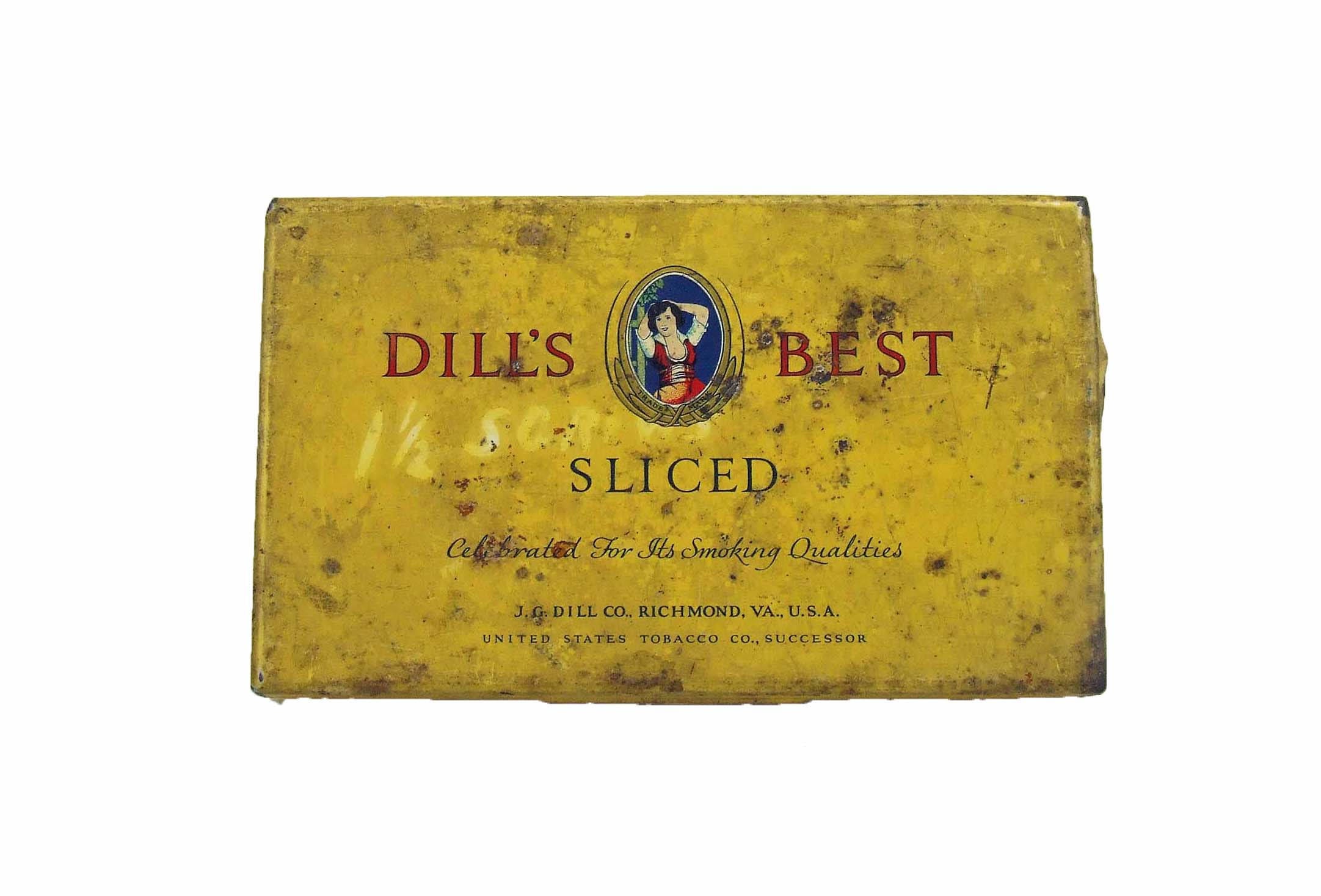 Vintage Dill's Best Sliced Tobacco Tin - J.G. Dill Co. Richmond VA. U.S.A. 