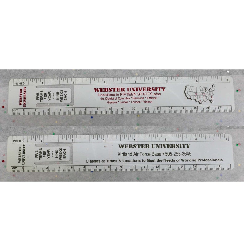 WEBSTER UNIVERSITY • Flexible Bookmark Ruler • Kirtland Air Force Base ...
