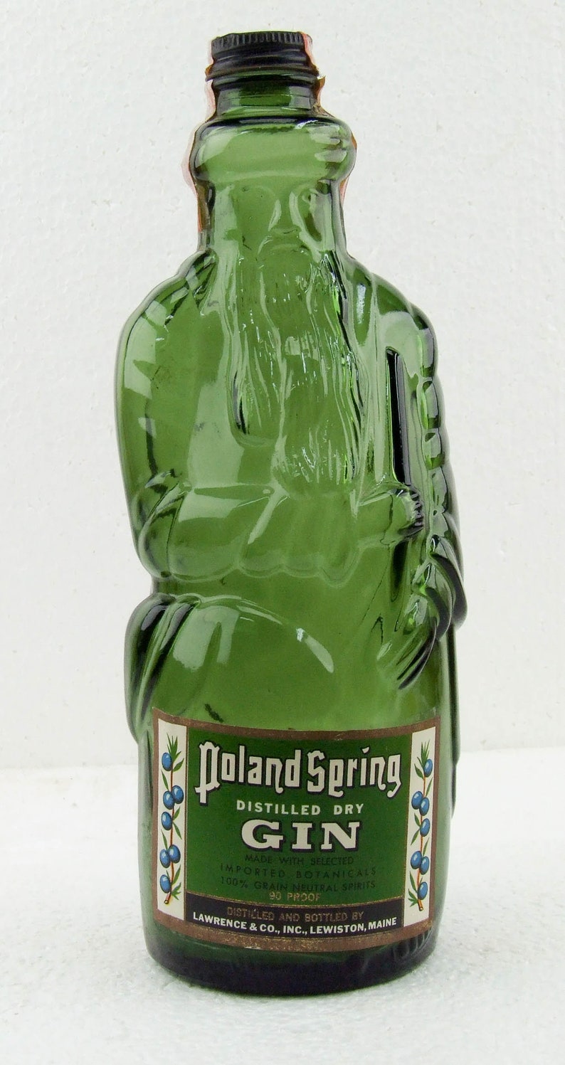 Vintage Poland Spring Dry Gin Green Moses Bottle Original Etsy