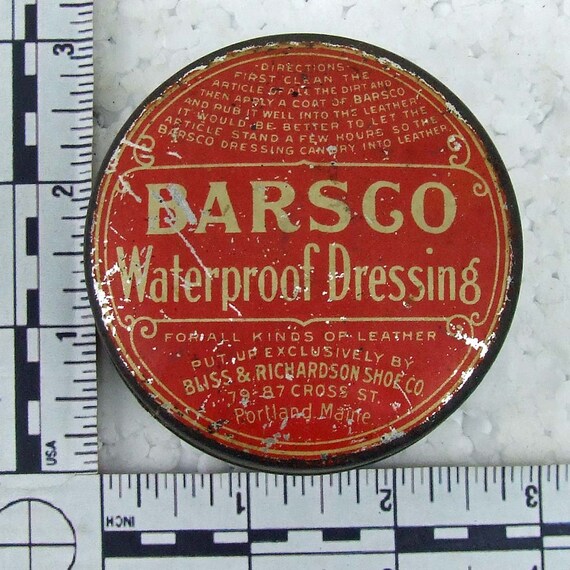 Antique Advertising Tin Barsco Waterproof Dressing Portland - Etsy