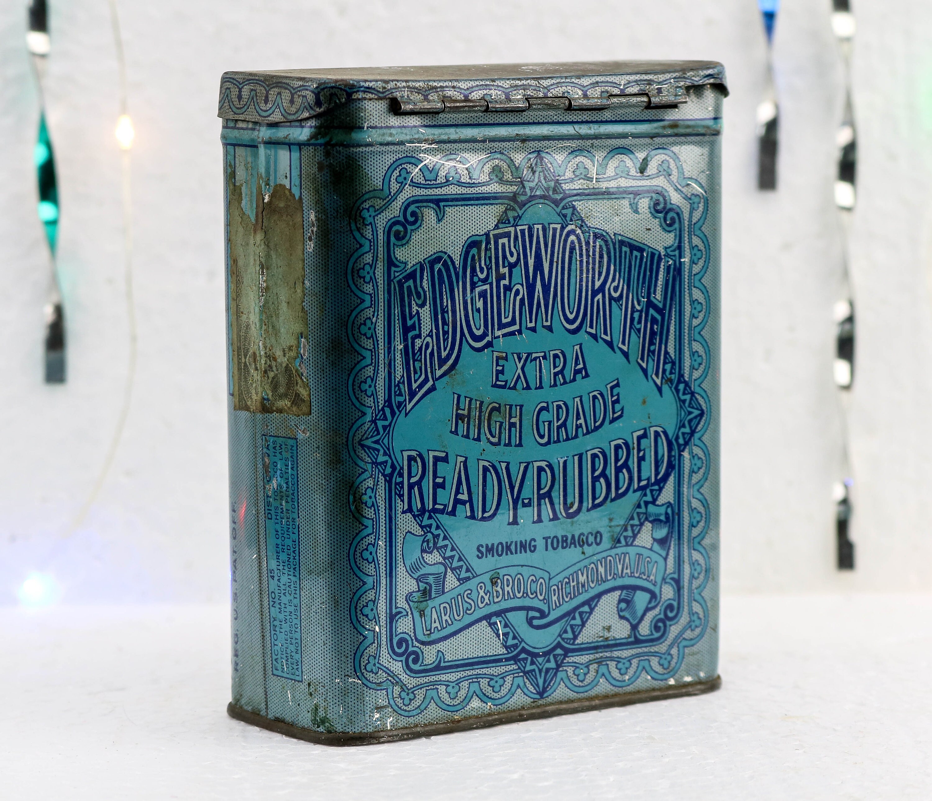 Clean Antique Tin Edgeworth Tobacco Tall 31/2 Ounce Flip Top Etsy