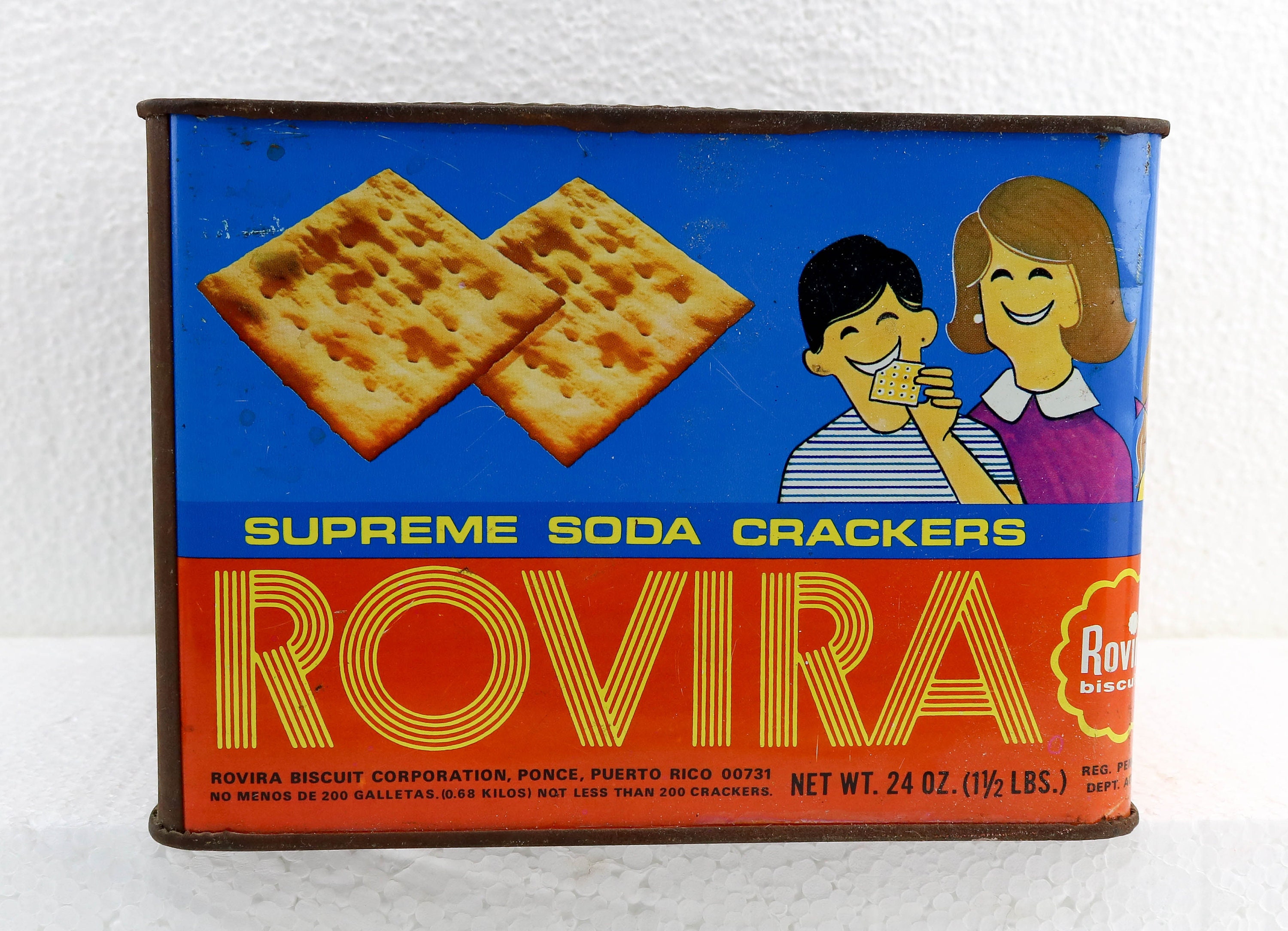 Los Angeles Mall ROVIRA Supreme Soda Crackers Tin Manufactured by