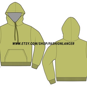 hoodie sweatshirt CAD sketch digital illustration vector file AI image 3