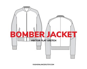 bomber jacket • CAD sketch digital illustration vector file (AI)