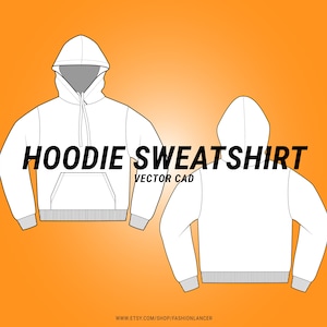 hoodie sweatshirt CAD sketch digital illustration vector file AI image 2
