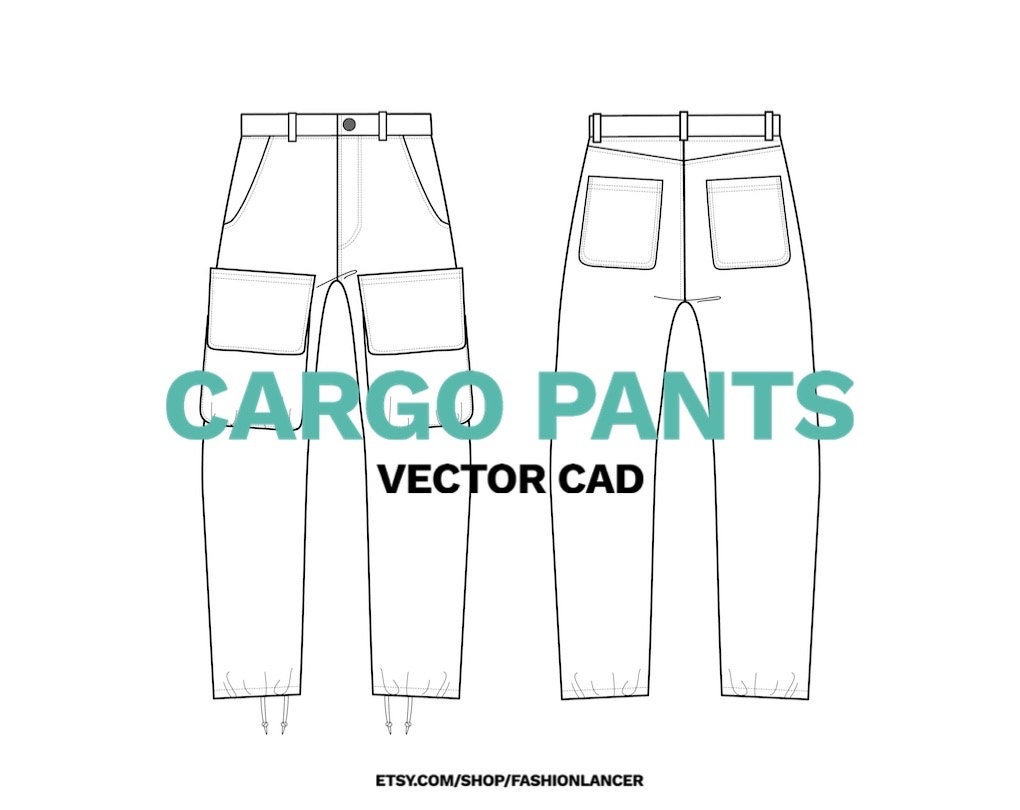 Premium Vector  Fashion technical sketch men slim fit cargo pants premium  vector