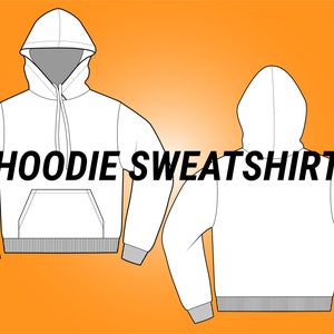 hoodie sweatshirt CAD sketch digital illustration vector file AI image 4