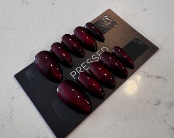 Red Cateye Press On Nails