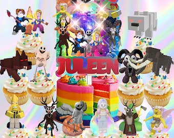 Custom 99 Nights Go Cake Topper Cupcake Toppers for Theme party decoration centerpiece birthday supplies baby shower boy girl idea