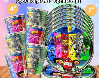 power fighters Tableware Honeycomb Table & Hanging Swirls for Theme party decoration centerpiece birthday supplies baby shower boy girl idea