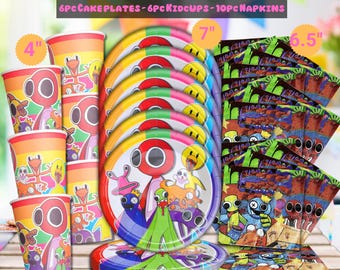 Rainbow and Friends tableware Honeycomb Table Hanging Swirls Theme party decoration centerpiece birthday supplies baby shower boy girl