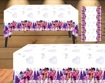 kPOP HUNTERS Honeycomb Table & Hanging Swirls for Theme party decoration centerpiece birthday supplies baby shower boy girl idea