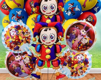 Diggy Circus toy Bouquet latex foil balloons for Theme party decoration centerpiece happy birthday supplies baby shower boy girl idea