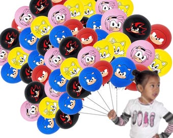 Sonic Bouquet latex foil balloons for Theme party decoration centerpiece happy birthday supplies baby shower boy girl idea