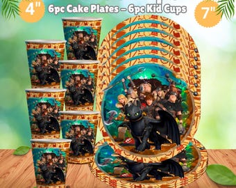 Training Dragon Set tableware Honeycomb Table Hanging Swirls Theme party decoration centerpiece birthday supplies baby shower boy girl