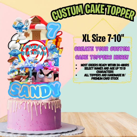 The Sm-rfs Figurines- 12 Pcs The Sm-urf Gâteau Topper, Mini Gâteau Décoration, Gâteau De Douche Fête d'anniversaire Fête Décoration Cake Toppers