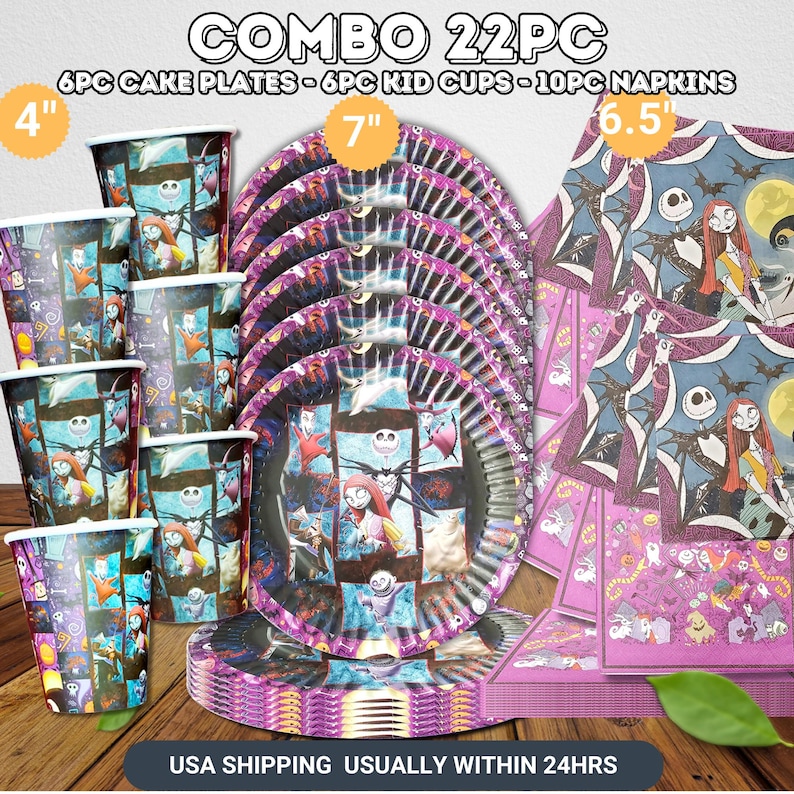 Pu&ograve; includere: Un set combinato da 22 pezzi con piatti da torta, bicchieri per bambini e tovaglioli. I piatti hanno un diametro di 17,78 cm, i bicchieri sono alti 10,16 cm e i tovaglioli 16,51 cm. Il set presenta un design colorato.