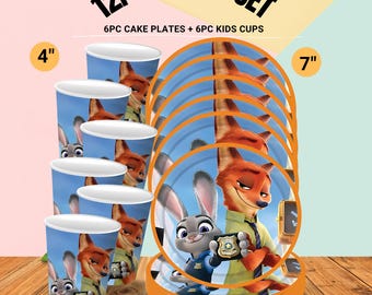 Zootopia tableware Honeycomb Table Hanging Swirls Theme party decoration centerpiece birthday supplies baby shower boy girl