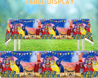 Gorilla tag VR tableware Honeycomb Table Hanging Swirls Theme party decoration centerpiece birthday supplies baby shower boy girl