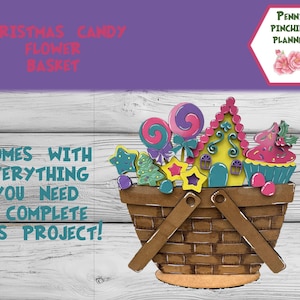 Basket Interchangeables – Painted or DIY Kit | Seasonal and Holiday Decor | Tiered Tray & Home Accents.  Christmas candy.