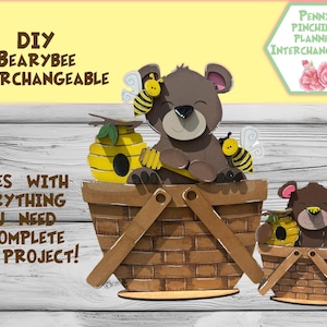 Basket Interchangeables – Painted or DIY Kit | Seasonal and Holiday Decor | Tiered Tray & Home Accents. Bee and Bear.