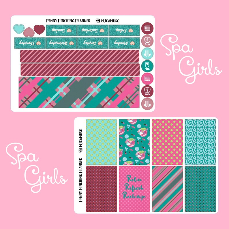 Spa Girls planner sticker kit