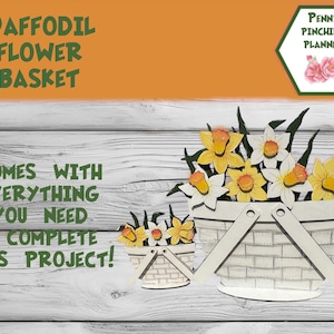 Basket Interchangeables – Painted or DIY Kit | Seasonal and Holiday Decor | Tiered Tray & Home Accents.  Daffodils.