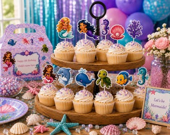 Mermaid cupcake toppers