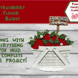 Basket Interchangeables – Painted or DIY Kit | Seasonal and Holiday Decor | Tiered Tray & Home Accents.  Strawberries