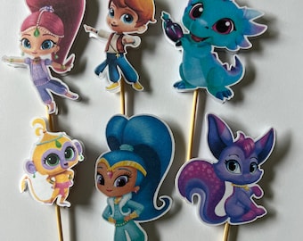 Shimmer and shine cupcake toppers