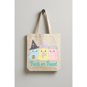 Cute Halloween Tote Bag, Trick or Treat Bag, Halloween Candy Bag, trick or treat bag