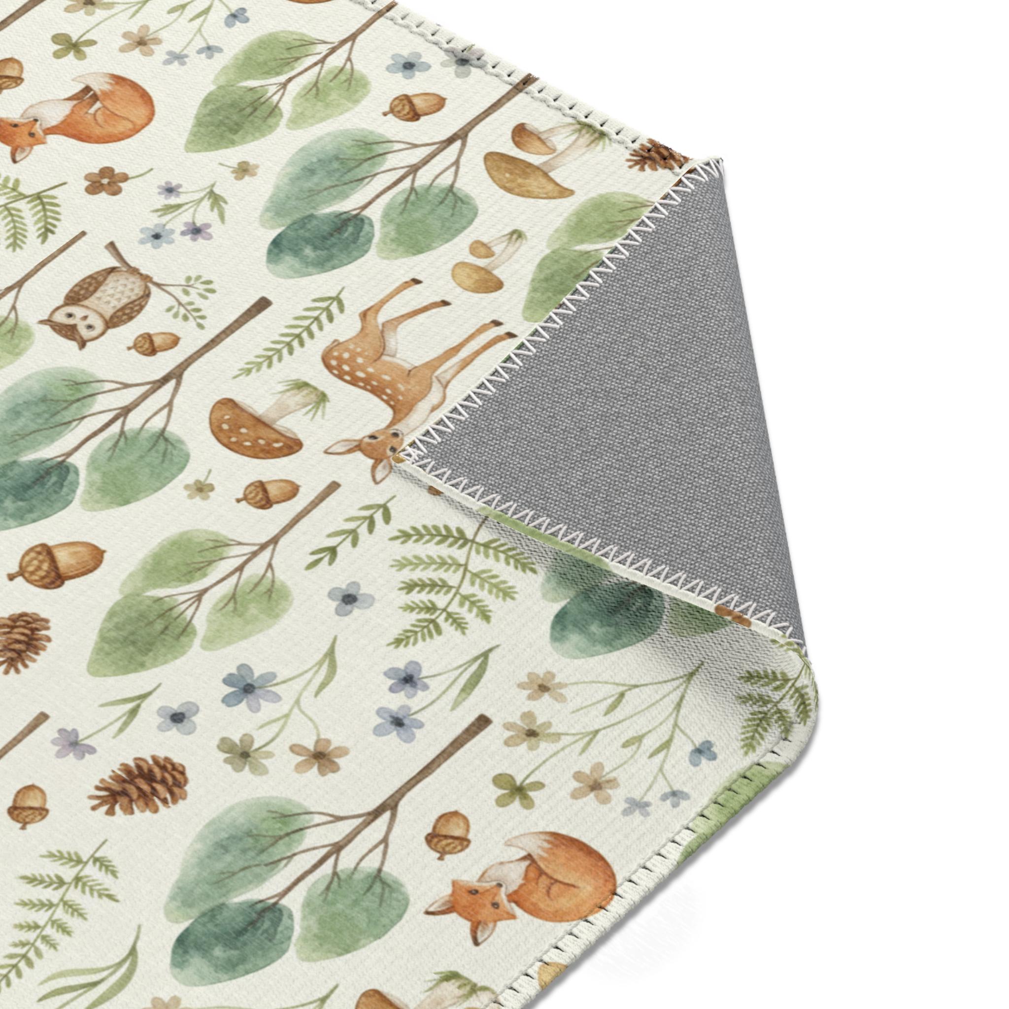 Magical Forest Rug Whimsical Forest Area Rug - Nursery Rug, Cozy Living Room Accent, Rug ...