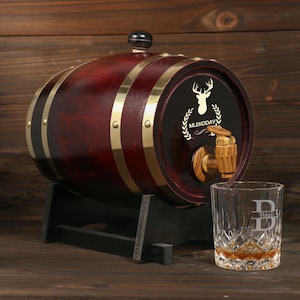Personalized Engraved Whiskey Barrel: Bourbon Cask, Groomsmen Gift