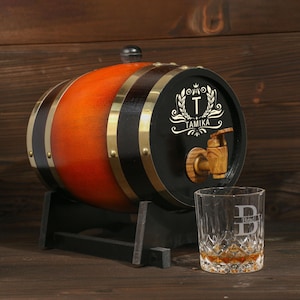 Personalized Engraved Whiskey Barrel: Bourbon Cask for Dad