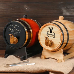 Personalized Engraved Whiskey Barrel: Bourbon Cask for Dad