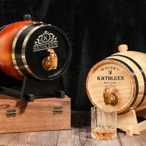 Personalized Engraved Whiskey Barrel 3L | Mini Wood Whiskey Barrel |Wedding Gift|Groomsmen Gift | Birthday Gift| Gift for Him | Wood Barrel