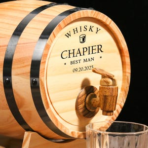 Personalized Engraved Whiskey Barrel 3L | Mini Wood Whiskey Barrel |Wedding Gift|Groomsmen Gift | Birthday Gift| Gift for Him | Wood Barrel