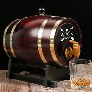 Personalized Engraved Whiskey Barrel 3L | Mini Wood Whiskey Barrel |Wedding Gift|Groomsmen Gift | Birthday Gift| Gift for Him | Wood Barrel