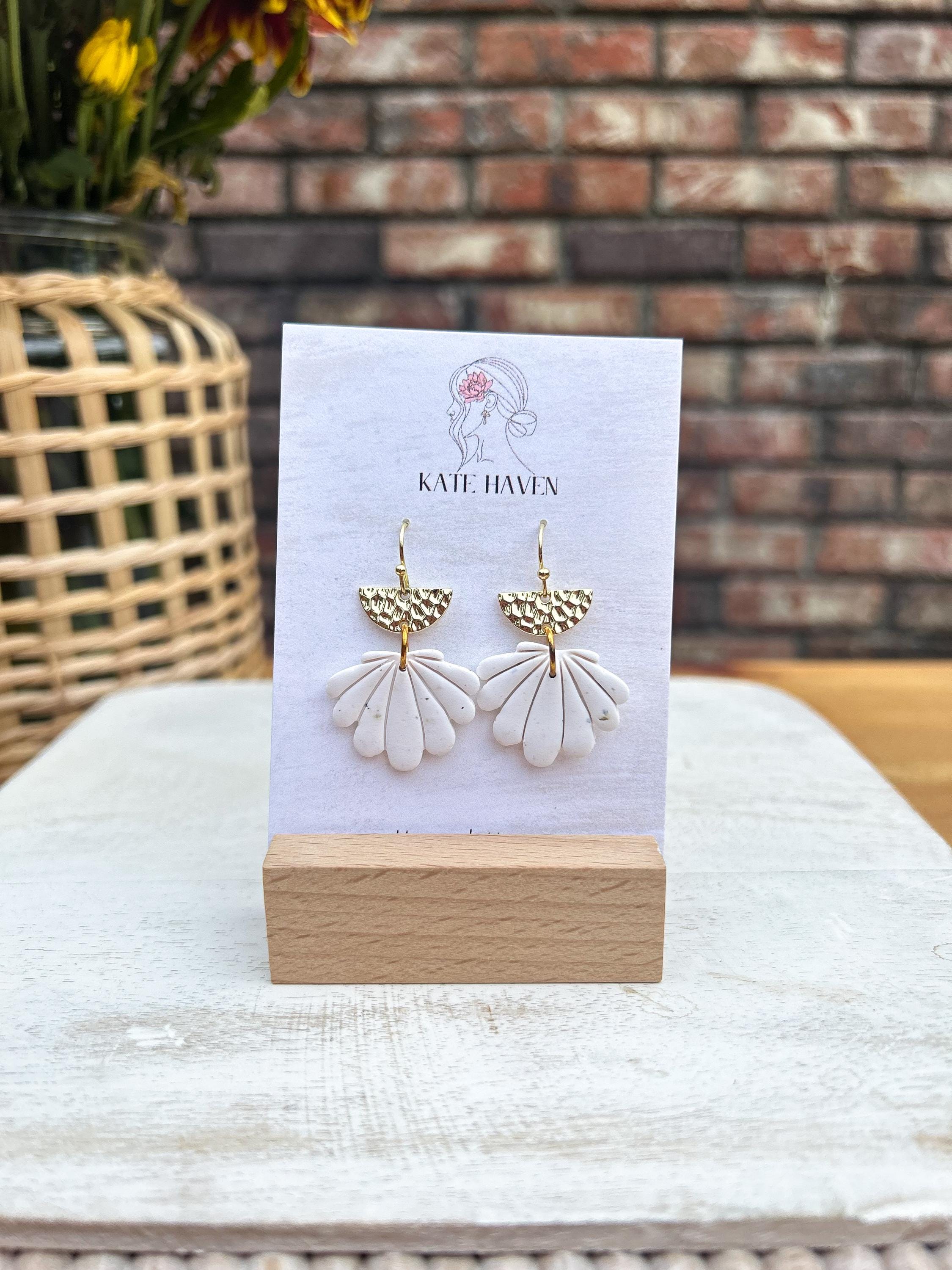 Clay Seashell Statement Earrings