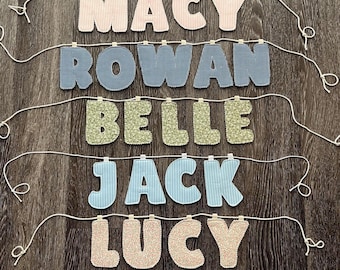 Custom Fabric Name Banner - classic style -  nursery decor, birthday party, baby shower