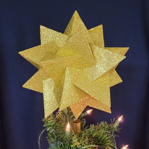 10&quot; Gold glitter geometric Christmas tree topper