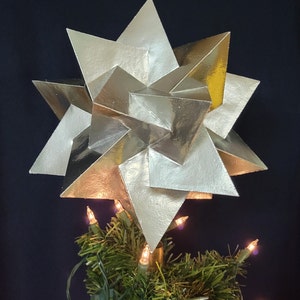 10&quot; Solid silver geometric Christmas tree topper